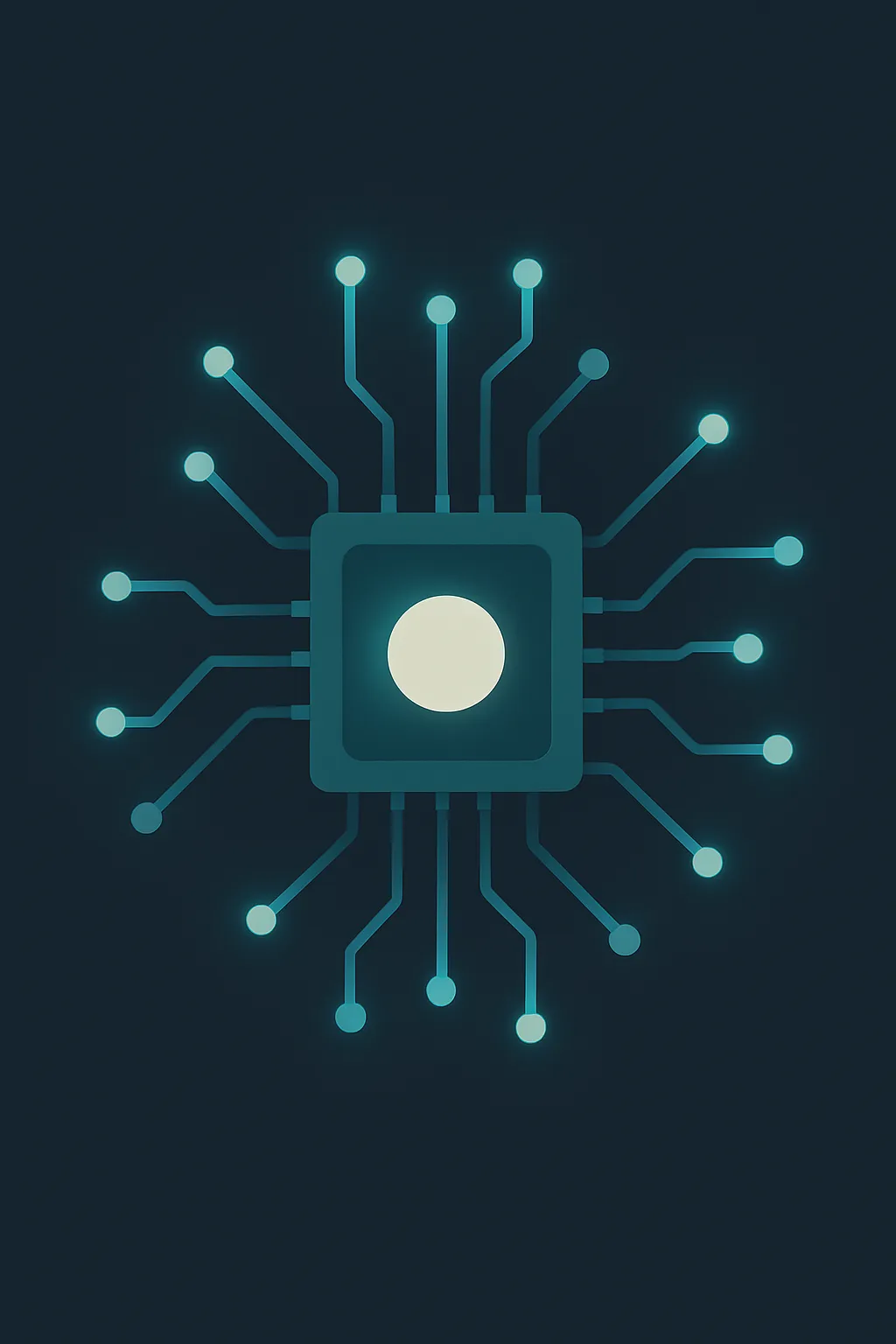 Neon microchip with circuits representing spatial indexing and performance optimization